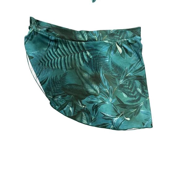 Unbranded Green Tropical Floral 3 Piece Triangle String Bikini Swimsuit Set XL - Picture 3 of 7